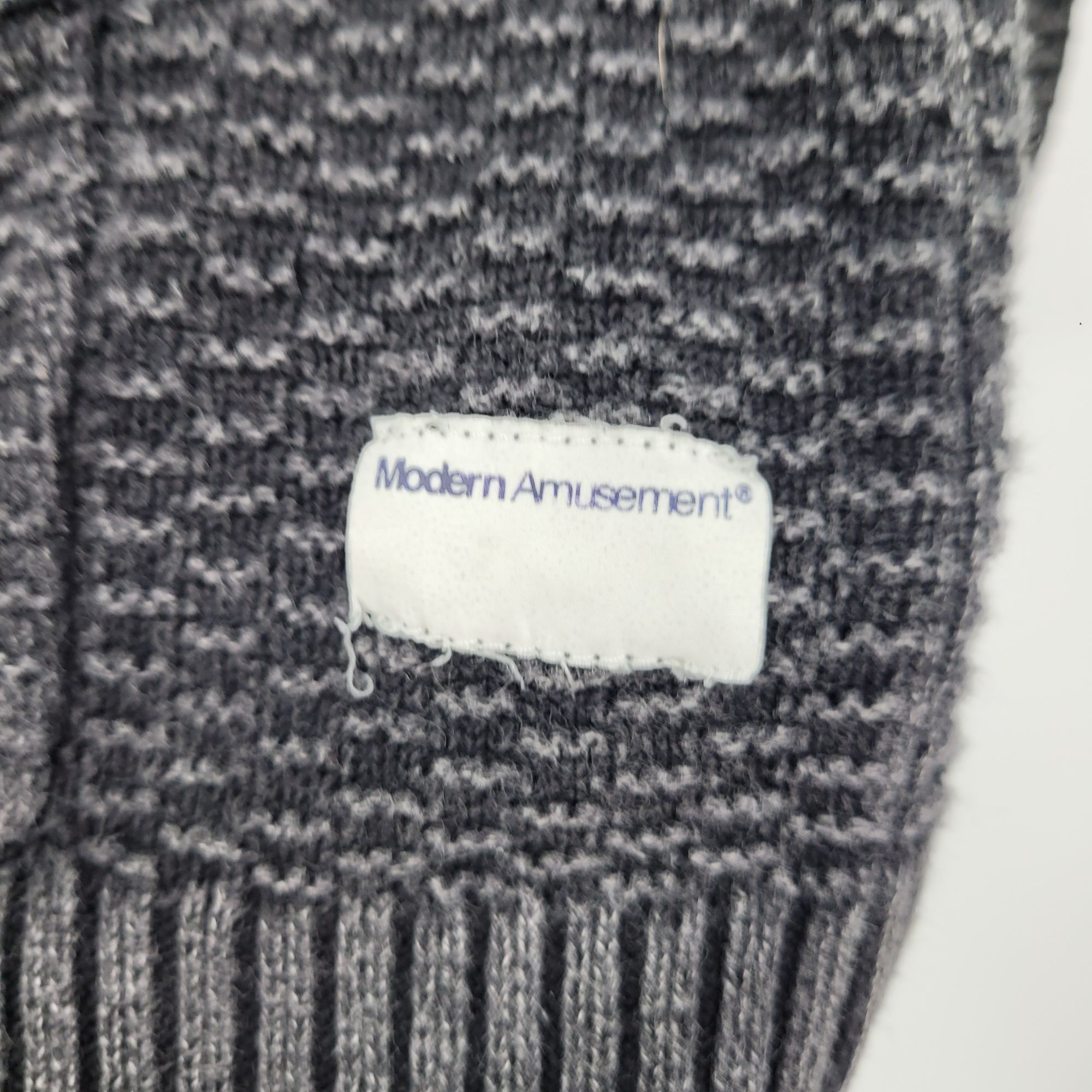 Modern Amusement Modern Amusement Grey Knit Pullover Hoodie M Textured Grunge Size US M / EU 48-50 / 2 - 8 Thumbnail