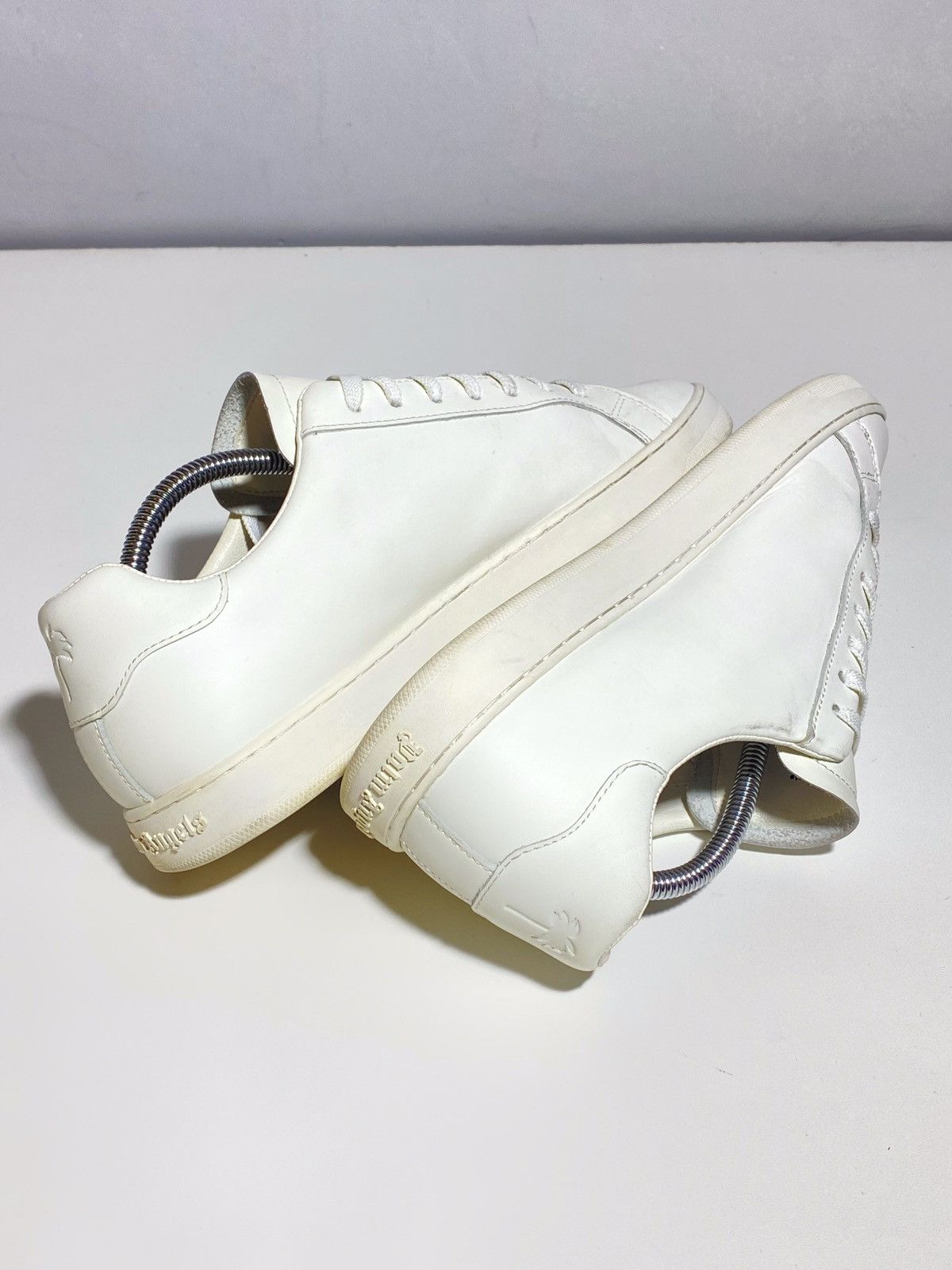 Palm Angels Palm Angels Teddy Bear Logo White Leather Sneakers Size US 10 / EU 43 - 4 Thumbnail
