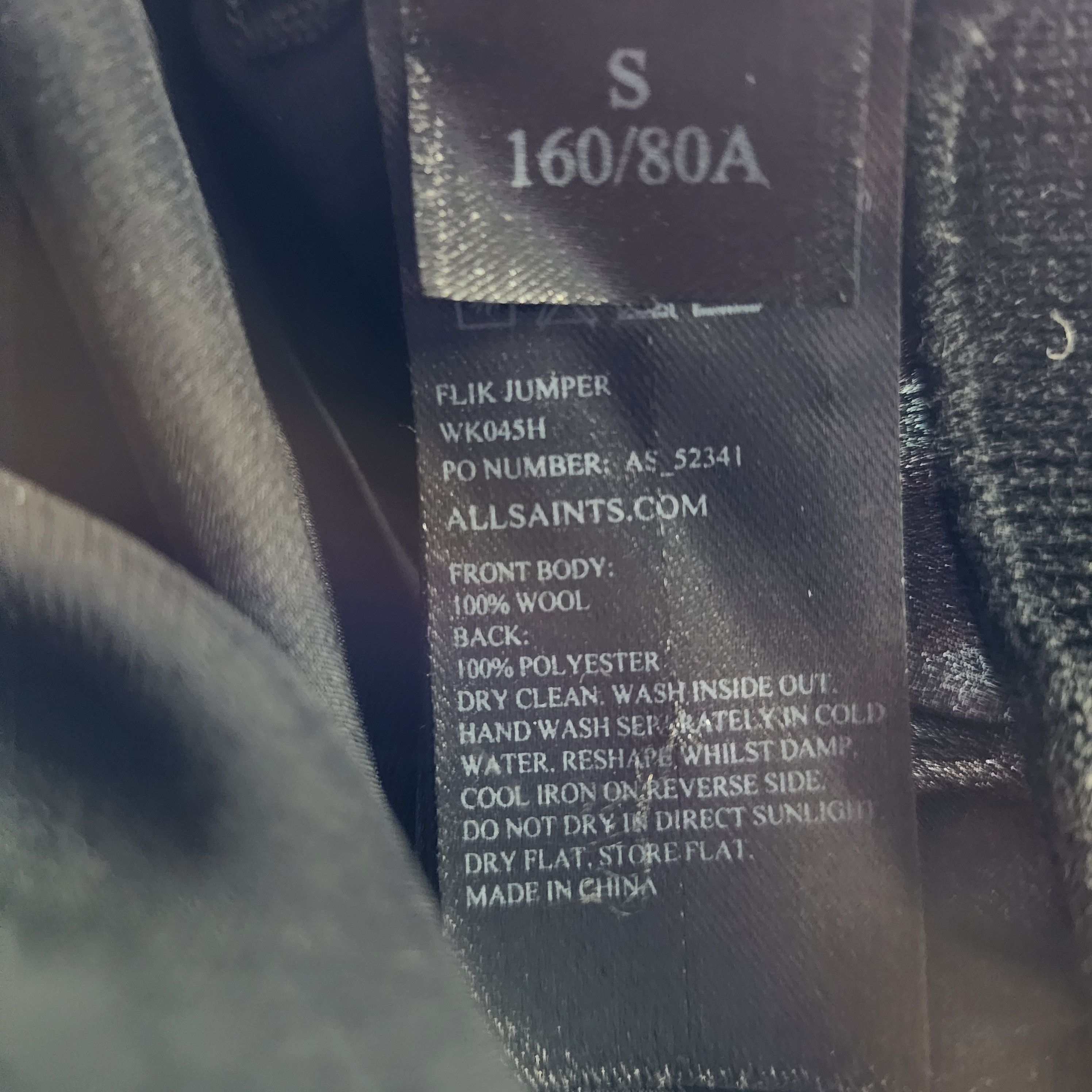Allsaints Wool Turtleneck Sweater Long Sleeve Black Size S / US 4 / IT 40 - 3 Thumbnail