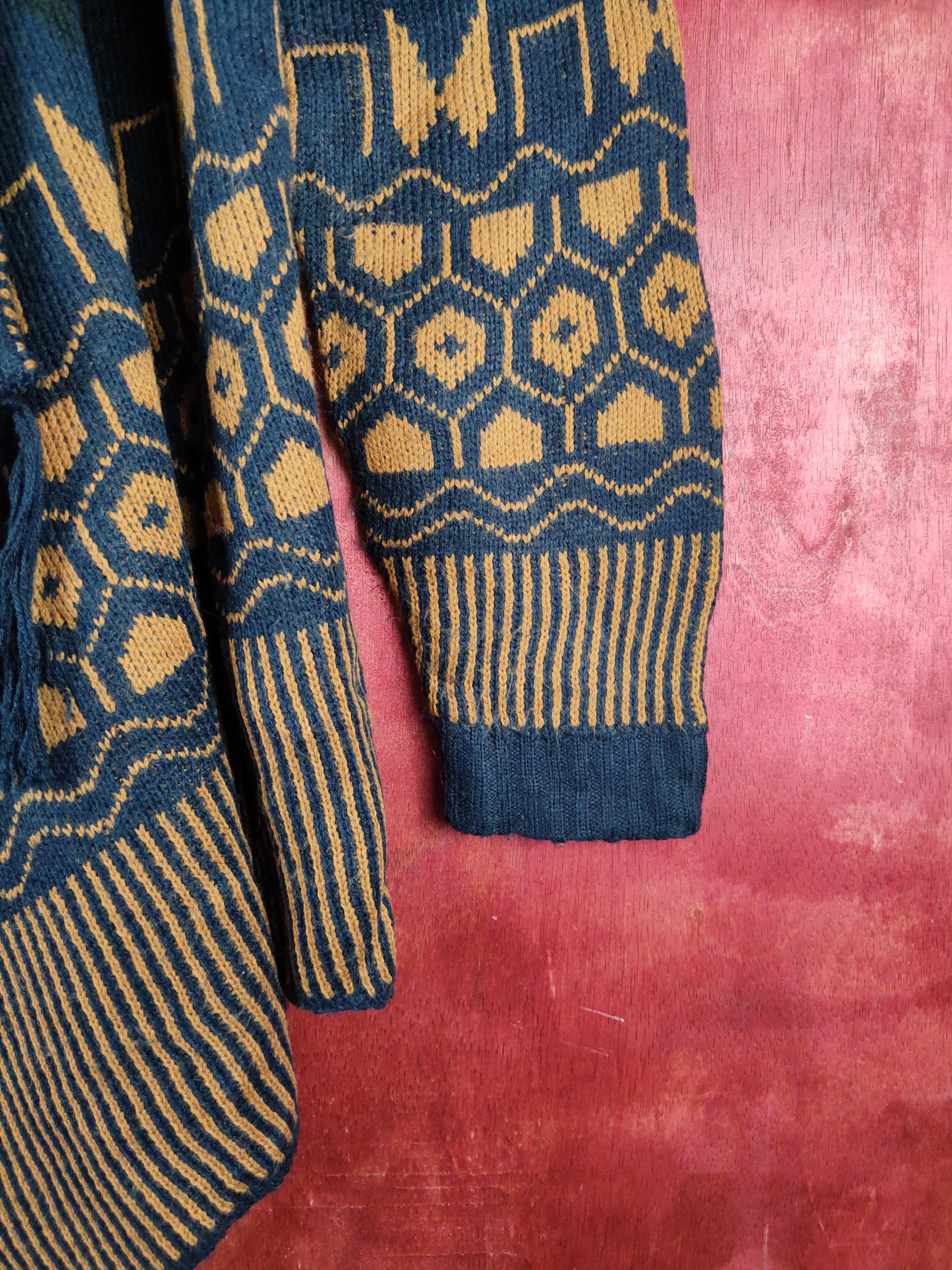 Japanese Brand Ozoc Blue Orange Knitwear Cardigan vintage japan #S2353 Size XS / US 0-2 / IT 36-38 - 7 Thumbnail