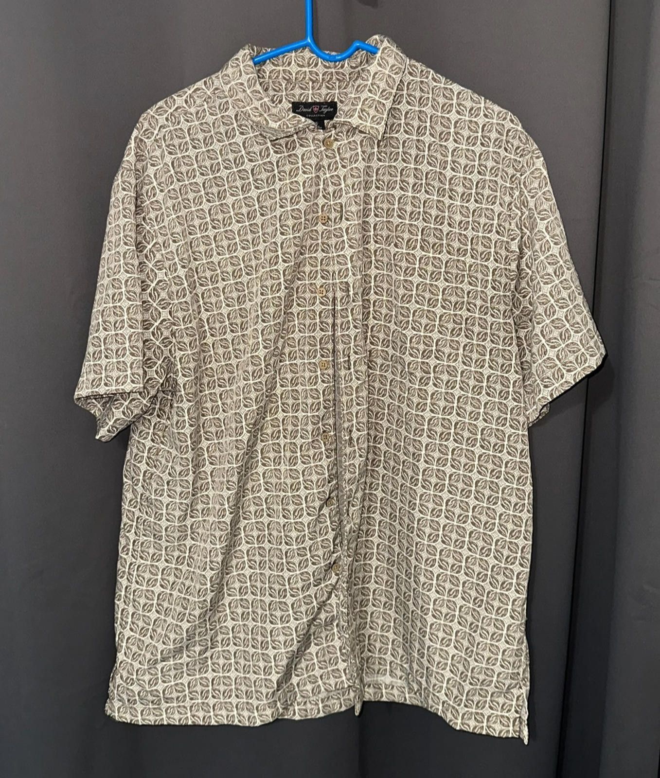 David Taylor David Taylor Leaf Print Shirt – Retro Resortwear, L Size 42R - 1 Thumbnail