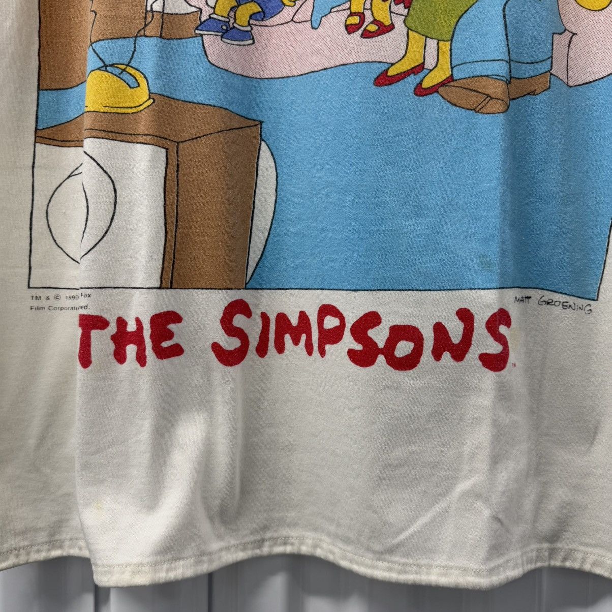 The Simpsons × Vintage RARE Vintage 1990 Simpsons Family Bonding Big Graphic Tee Size US L / EU 52-54 / 3 - 8 Thumbnail