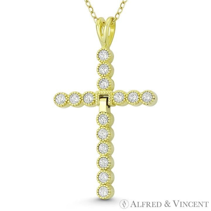 Other Latin Cross Multi-Bezel Round Cut CZ Crystal Pendant Size ONE SIZE - 1 Preview
