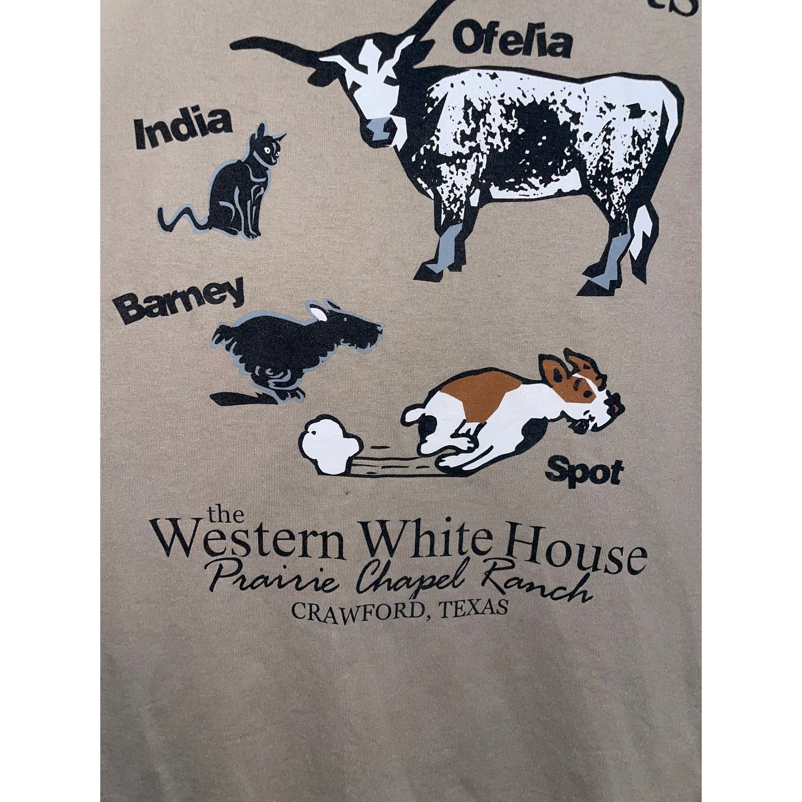 Fruit Of The Loom Vintage George Bush Shirt The Presidents Pets TX Tee Large Size US L / EU 52-54 / 3 - 4 Thumbnail