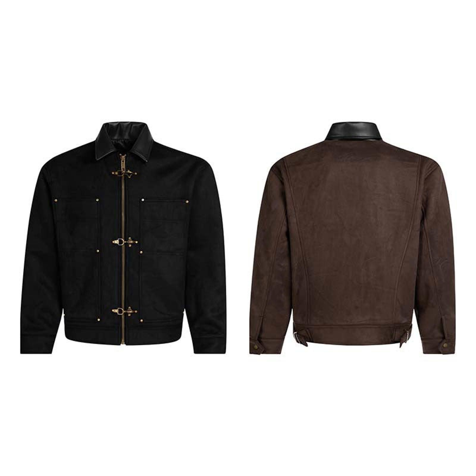 Japanese Brand Fireman Clasp Suede Bomber Jacket Size US M / EU 48-50 / 2 - 5 Thumbnail
