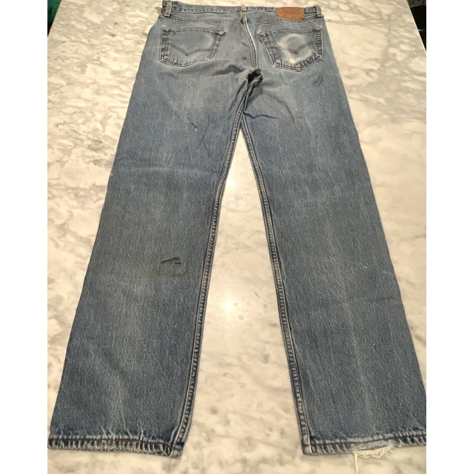 Levi's VINTAGE Levi’s 501 Jeans Men 34x31 Blue Button Fly Fade Thrash USA Jeans Size US 34 / EU 50 - 4 Thumbnail