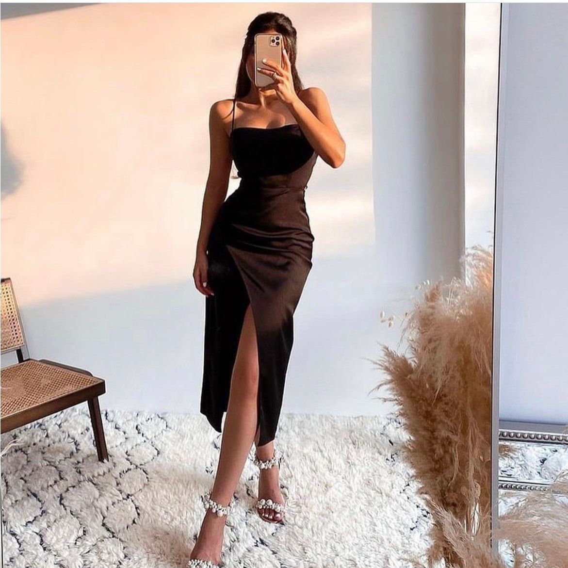 Zara ZARA BLOGGER FAVORITE SATIN EFFECT CUT OUT MIDI DRESS Size S / US 4 / IT 40 - 2 Thumbnail