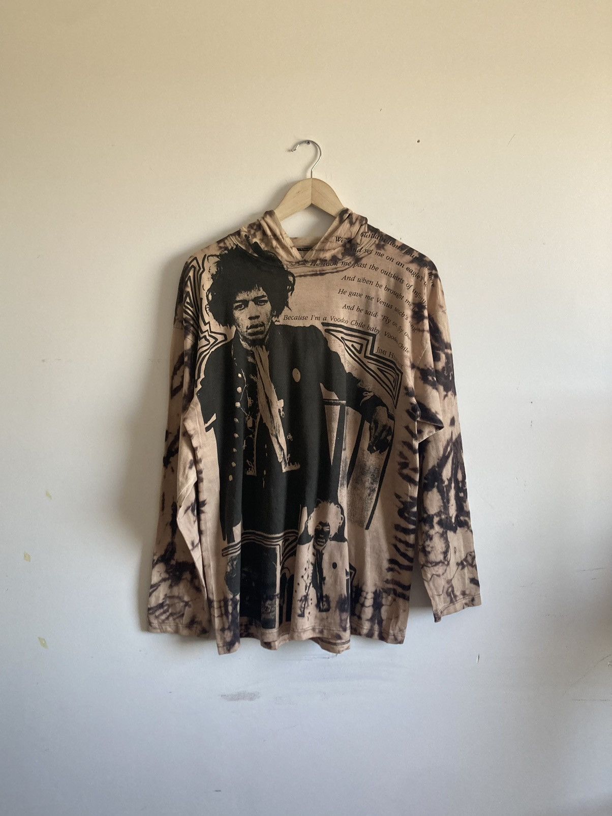 90s Crazy Jimi Hendrix Voodoo Chile tie dye t shirt