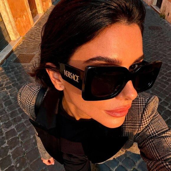 Versace Versace VE4496U GB1/87 Sunglasses Black Square Frame Size ONE SIZE - 6 Thumbnail