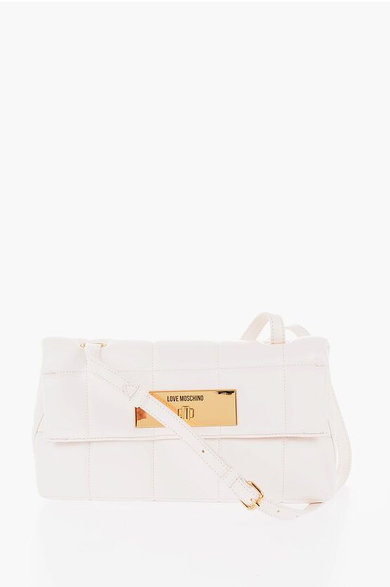 LOVE Quilted Faux Leather Crossbody Bag with Golden Turn Loc