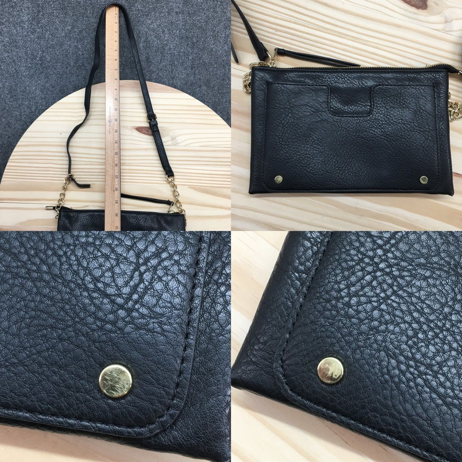 Juicy Couture Juicy Couture Black Crossbody Bag Adjustable Strap Faux Leather Casual Women Small Crossbody Bag Wristlet Size ONE SIZE - 8 Thumbnail