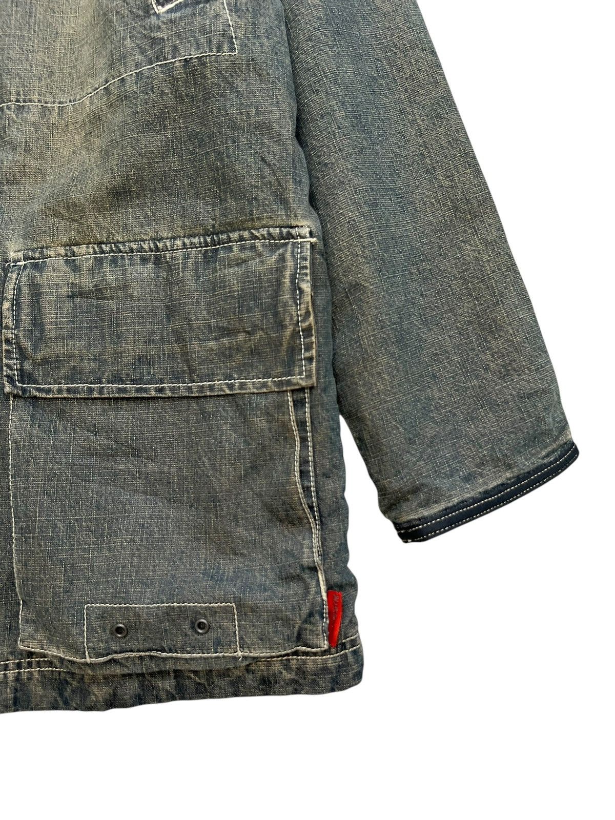 If Six Was Nine Allix Gothic Mudwash Multipocket Denim Jacket Fur Hoodie Size US L / EU 52-54 / 3 - 5 Thumbnail