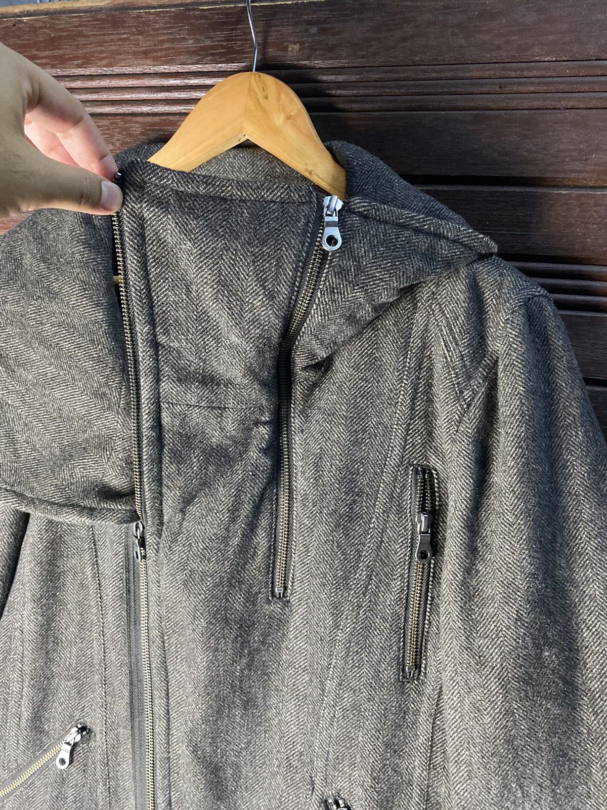 Tornado Mart Double Zipper Collar Wool Jacket - www.ice4pros.com.br
