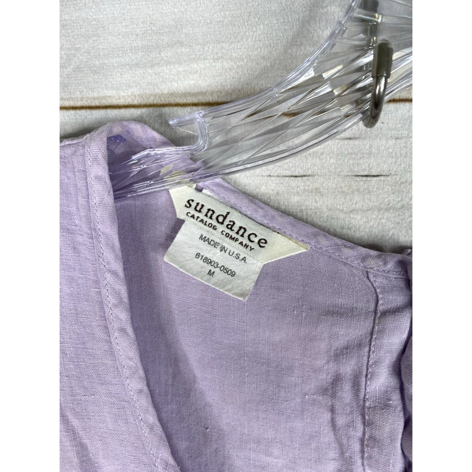 Vintage Sundance Dress Womens M Purple Sleeveless Button Back Pintuck Boho Cottagecore Maxi Linen Size M / US 6-8 / IT 42-44 - 3 Thumbnail