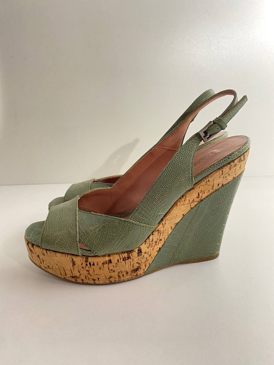 Alaia Alaia Paris Snakeskin Platform Peep Toe Heels Vintage Y2K Size US 6.5 / IT 36.5 - 4 Thumbnail