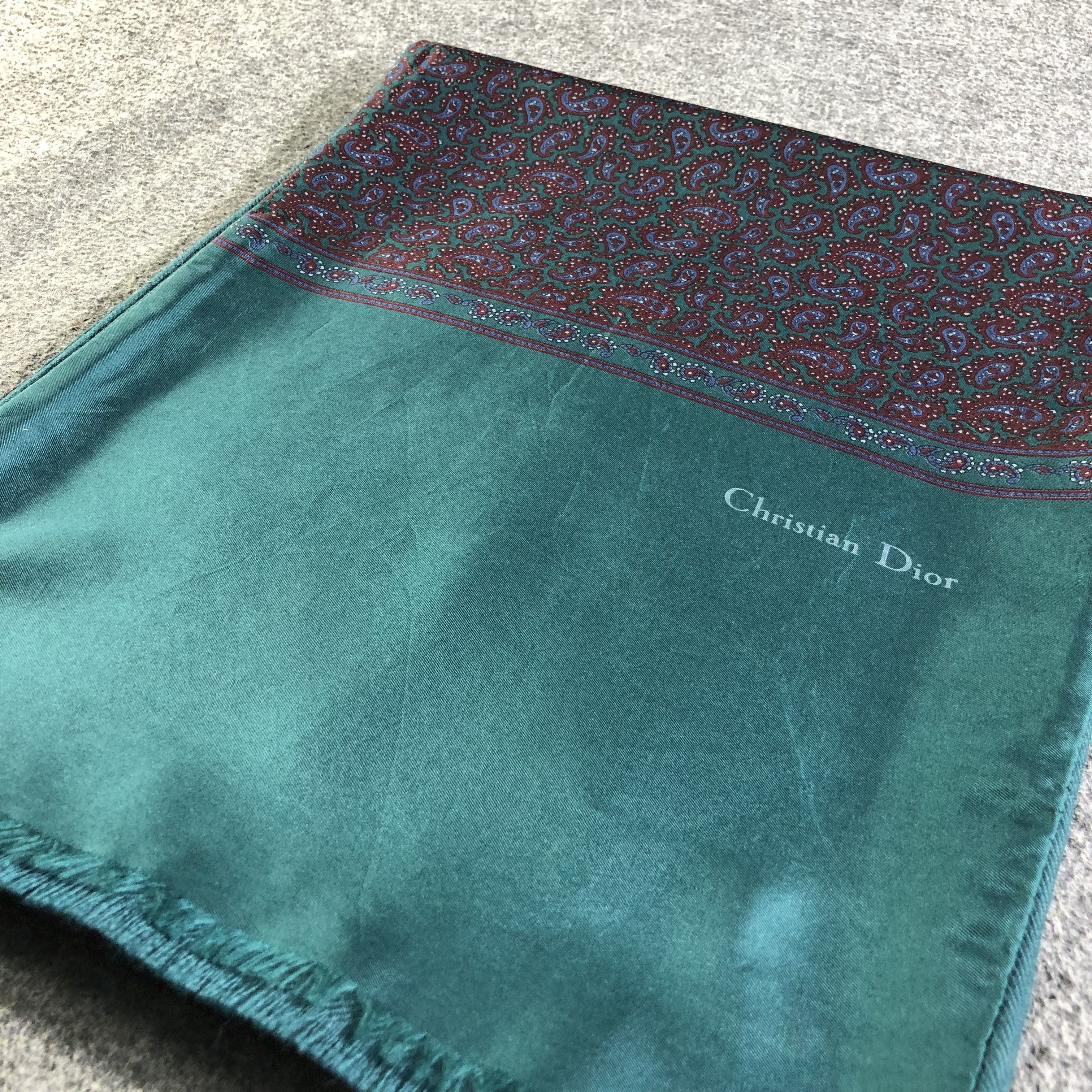 Christian Dior Monsieur Christian Dior Paisley Silk/Wool Scarf Muffler V2604 Size ONE SIZE - 4 Thumbnail