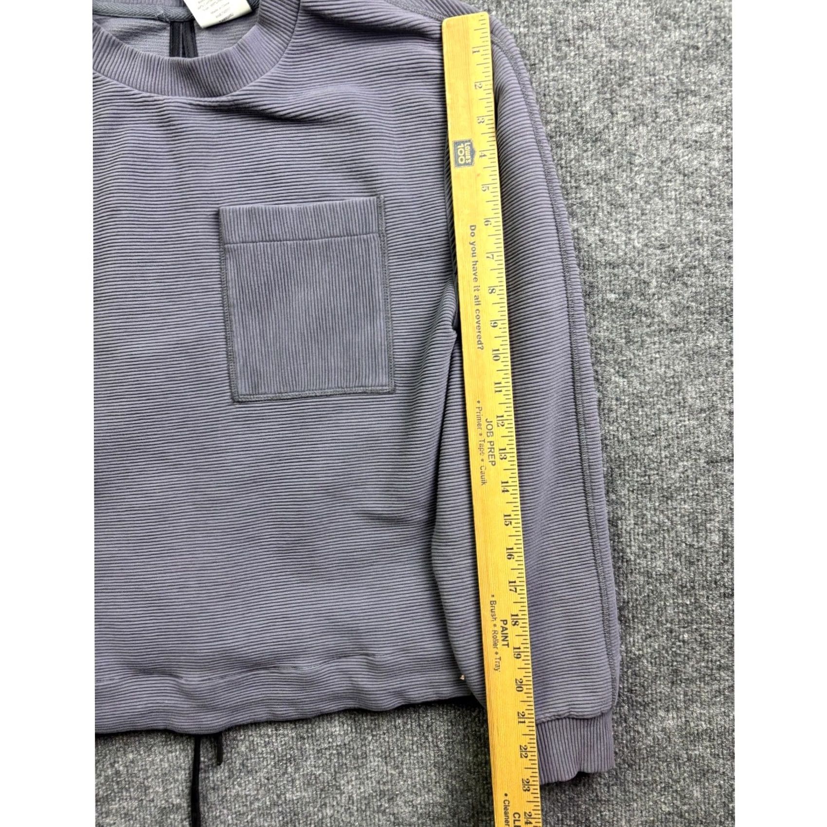Varley Varley Sweatshirt Womens S Purple Ottoman Ribbed Split Back Pullover Pullover Striped Pocket Crew Neck Long Sleeve Size S / US 4 / IT 40 - 5 Thumbnail