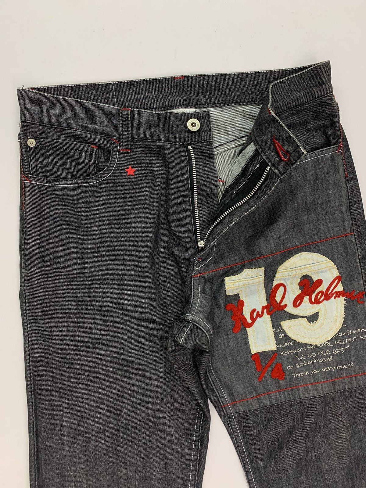 Karl Helmut × Pink House × Vintage Vintage 90s Karl Helmut Embroided Jeans deadstock Size US 32 / EU 48 - 4 Thumbnail