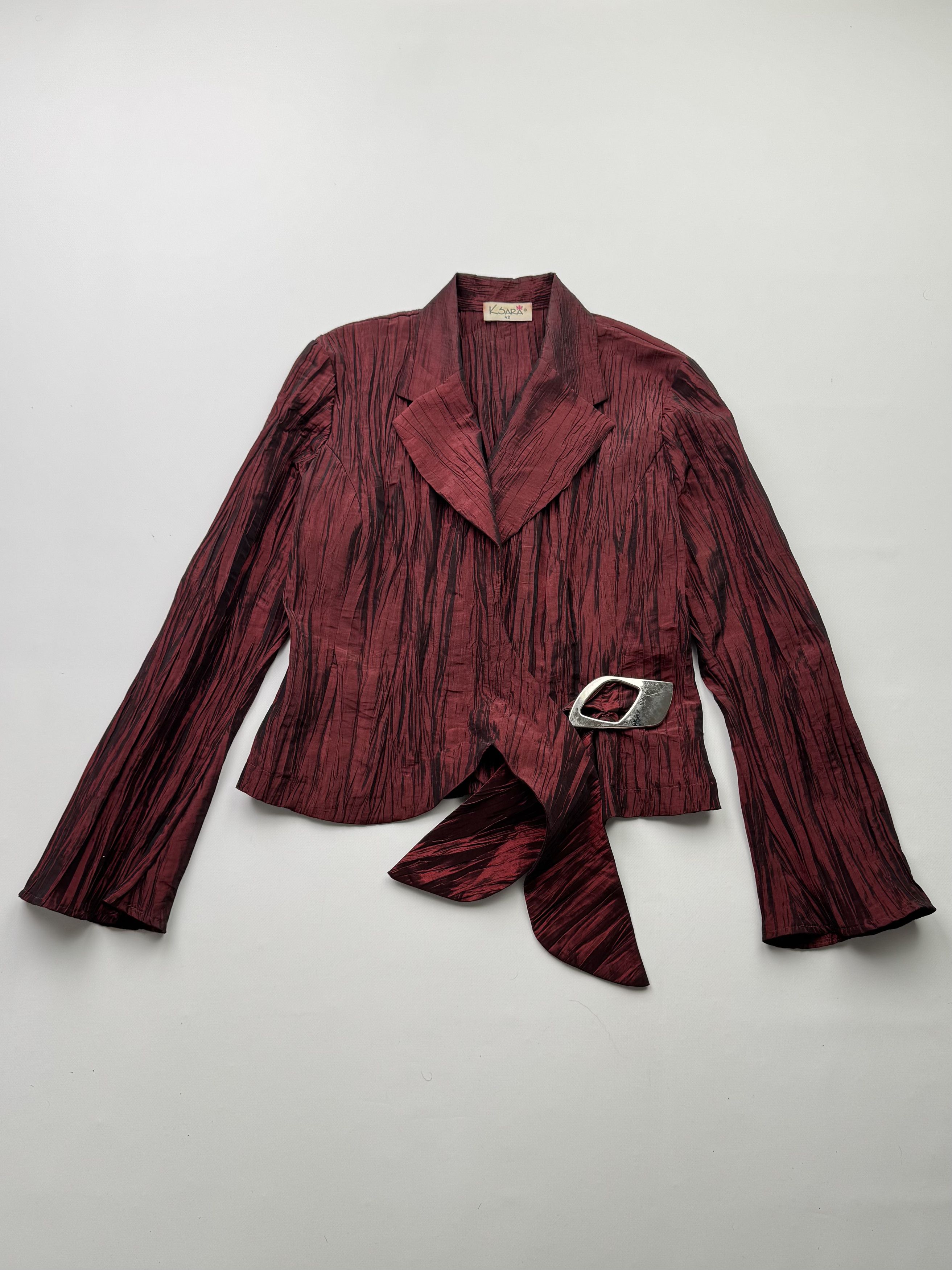 Japanese Brand Vintage Cropped Plisse Blouse B719(V337)E2 Size M / US 6-8 / IT 42-44 - 1 Thumbnail
