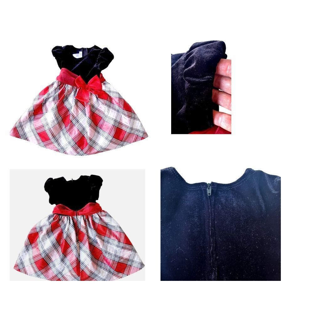 Other Bonnie Jean Velour Red Plaid Dress Toddler Girl 3T Christmas Size XS / US 0-2 / IT 36-38 - 10 Thumbnail