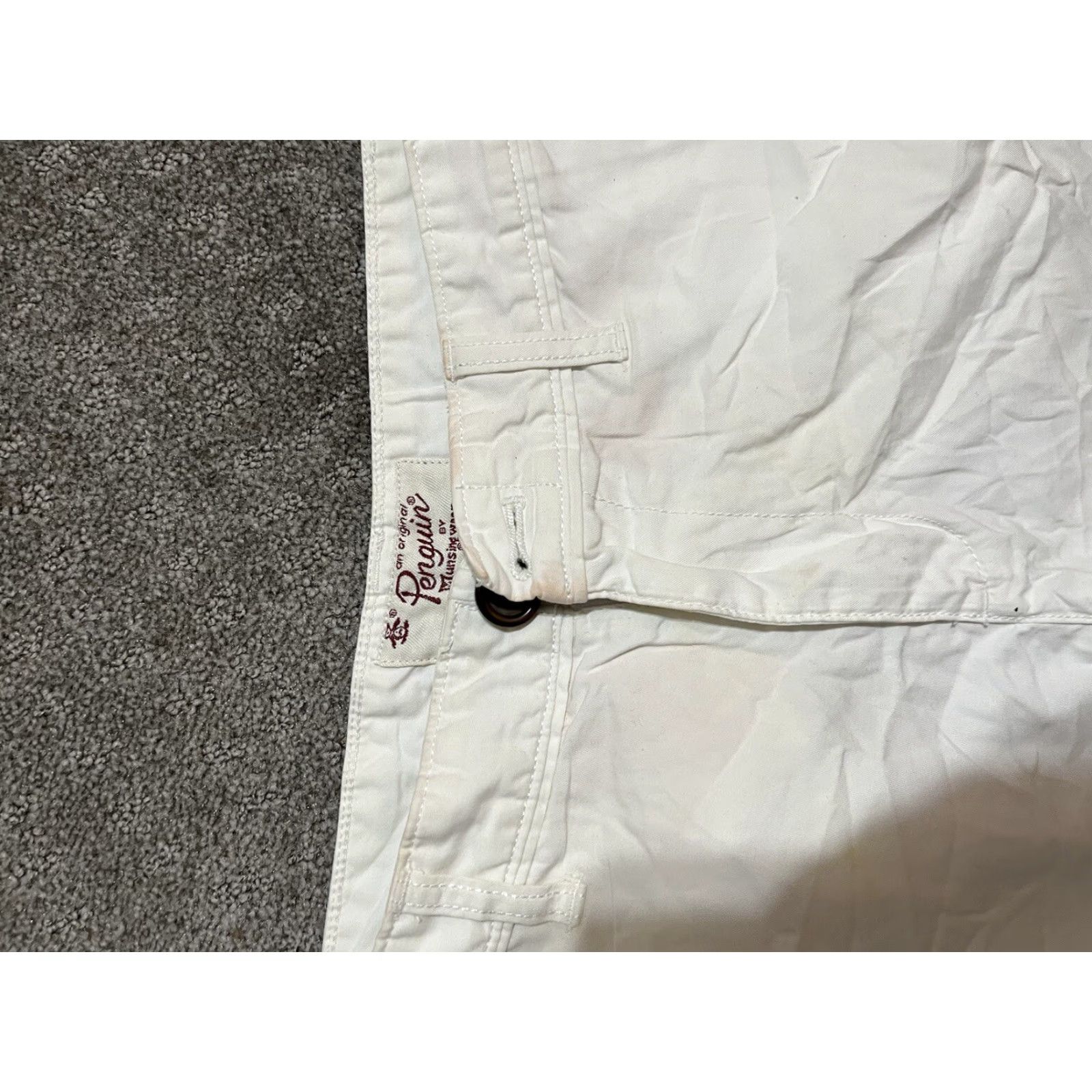 Vintage Penguin by Munsing Wear Chino Shorts Men's White Cotton 30 Regular Inseam 8 Speckled Front Flat Pocket 1930s-2020s Casual Shirt? Size US 30 / EU 46 - 3 Thumbnail