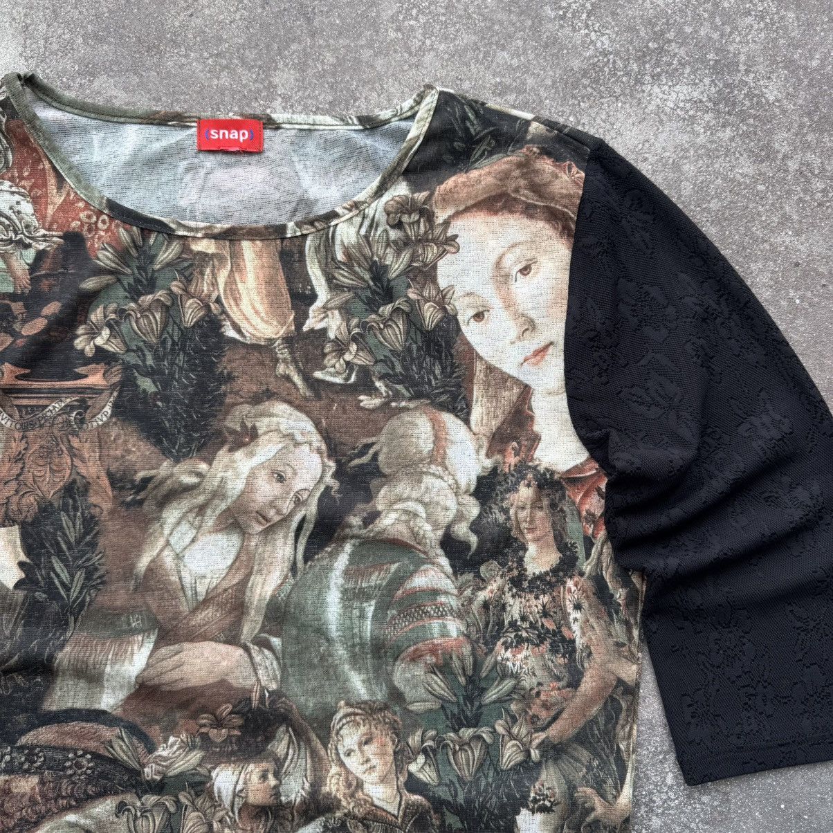 Hysteric Glamour Virgin Maria Printed Vintage Y2K Mesh 3/4 Sleeve Top Size M / US 6-8 / IT 42-44 - 5 Thumbnail