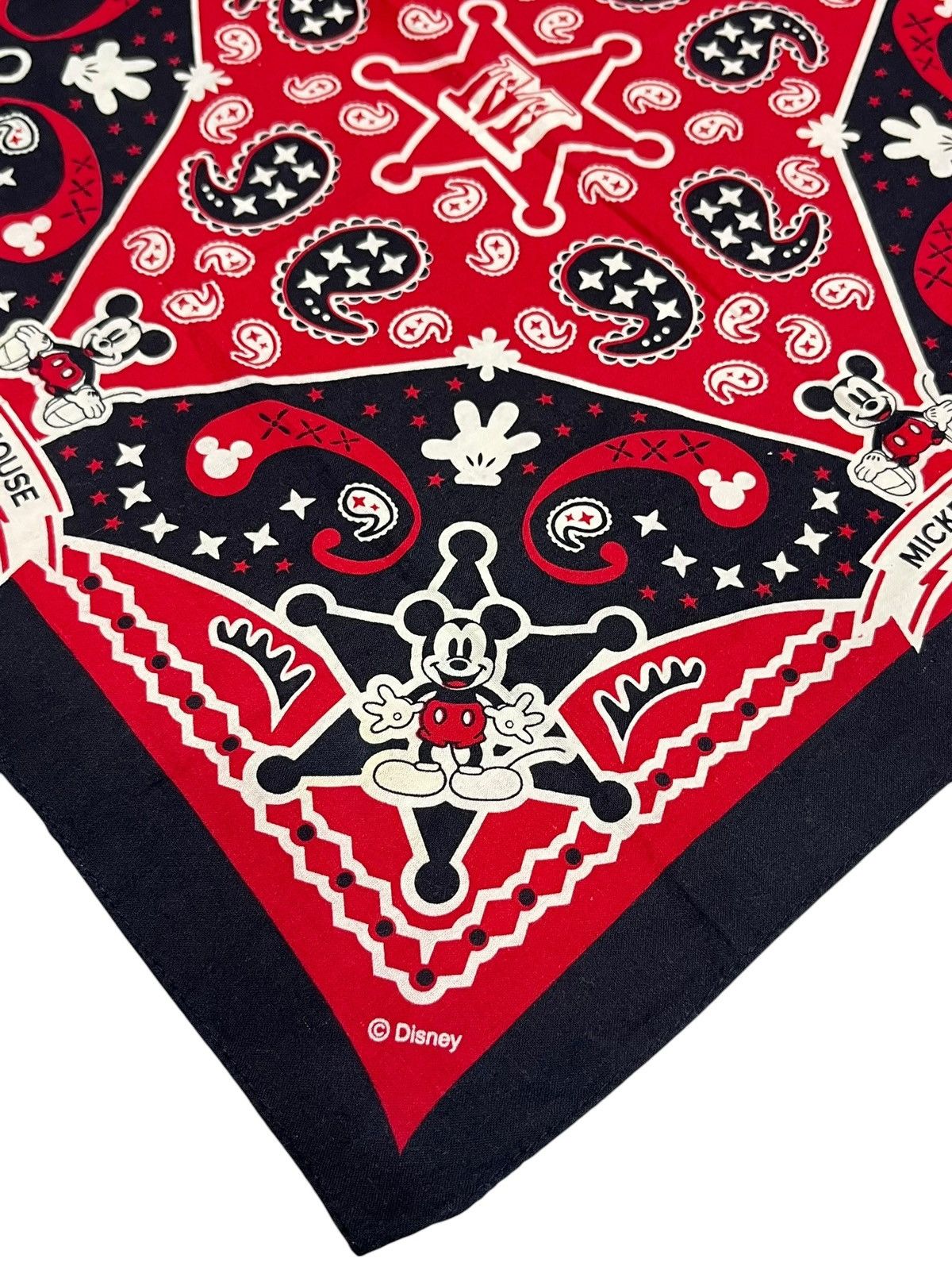 Disney RARE Vintage Disney Mickey Mouse Paisley Bandana Red Archive Size ONE SIZE - 3 Thumbnail