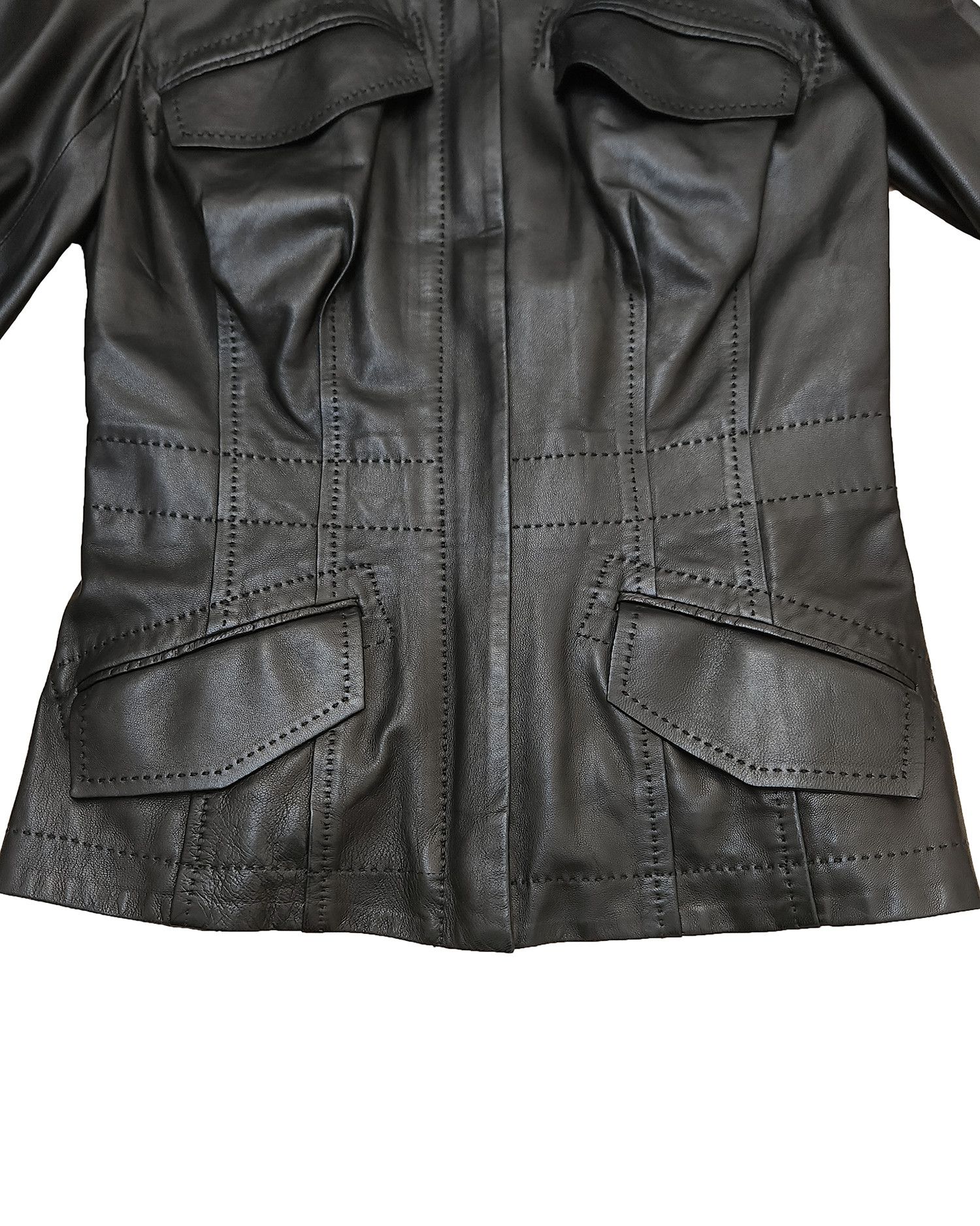 Gucci Gucci by Tom Ford Black Fitted Leather Jacket Size S / US 4 / IT 40 - 5 Thumbnail
