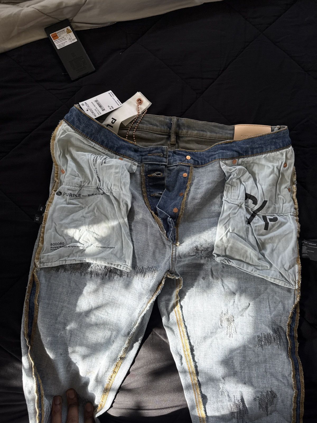 Purple Brand Purple Indigo Oil Repair Jeans Size US 36 / EU 52 - 2 Thumbnail