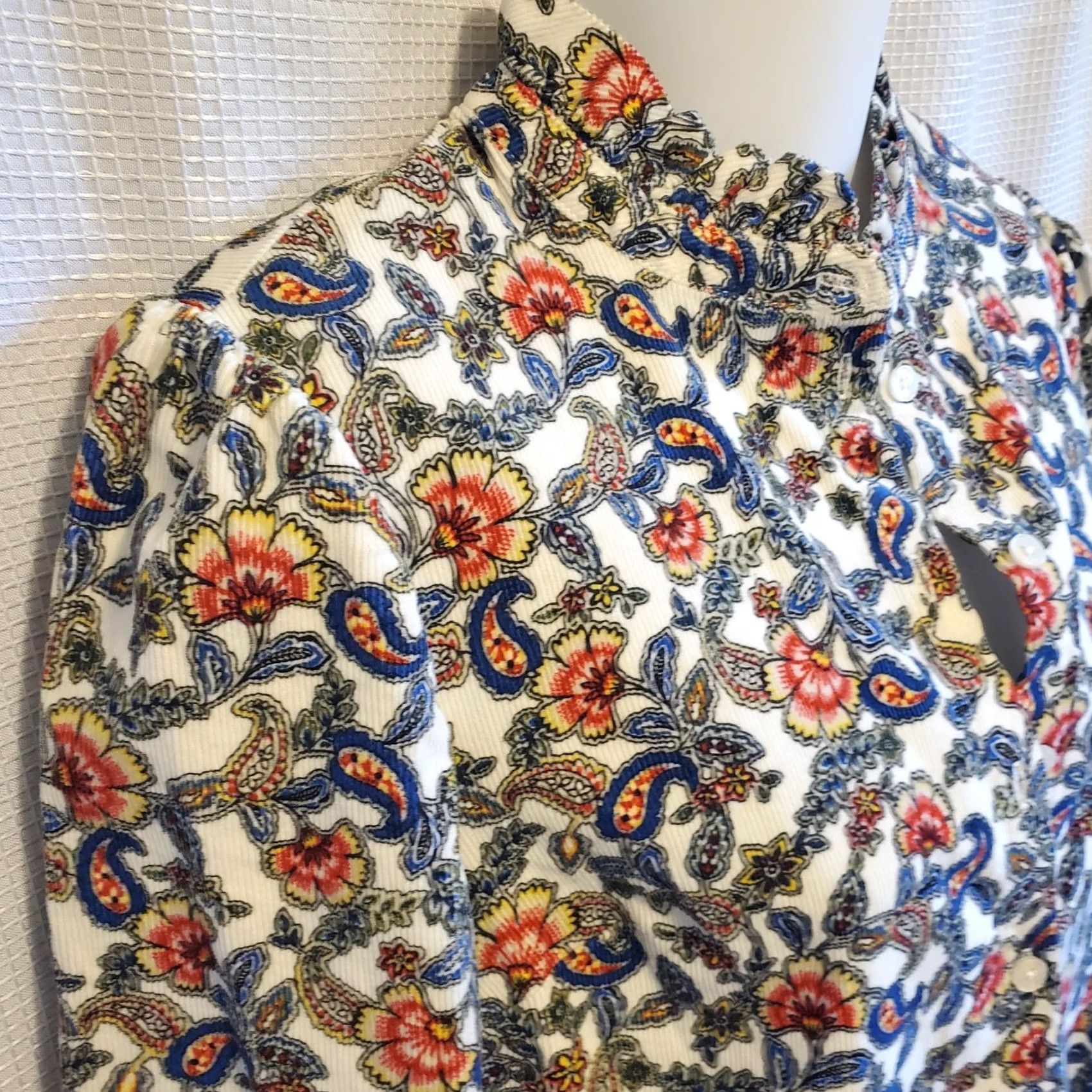 Boden Boden Womens Sz 6P Corduroy Paisley Floral Mini Dress Ruffel Cuff Size M / US 6-8 / IT 42-44 - 6 Thumbnail