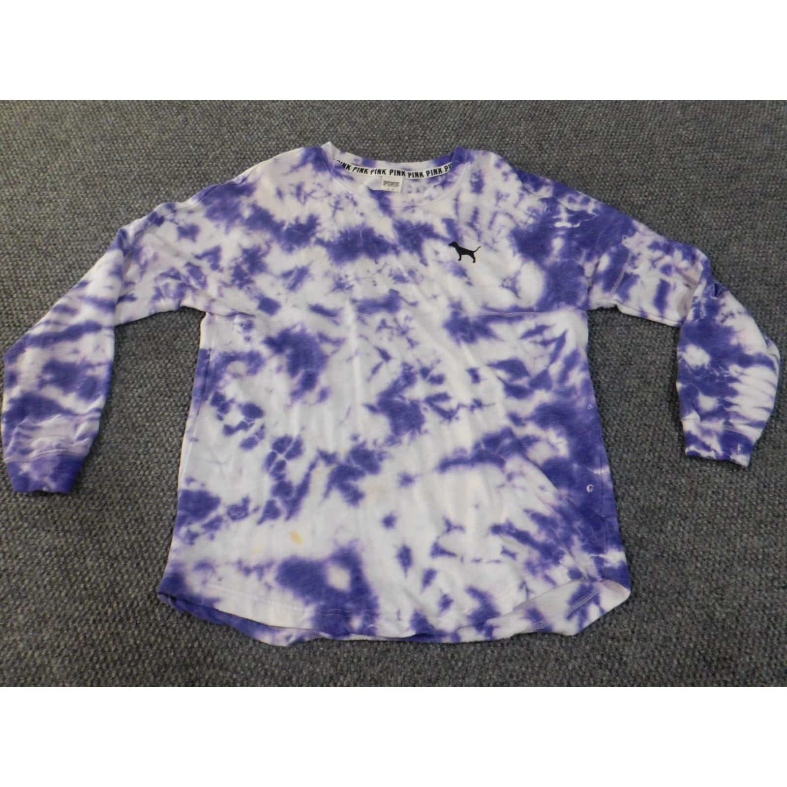 Victoria's Secret Victoria's Secret PINK Sweatshirt Crew Neck Raglan Long Sleeve Purple Geometric Logo Pullover Women M Regular Fall Size M / US 6-8 / IT 42-44 - 3 Thumbnail