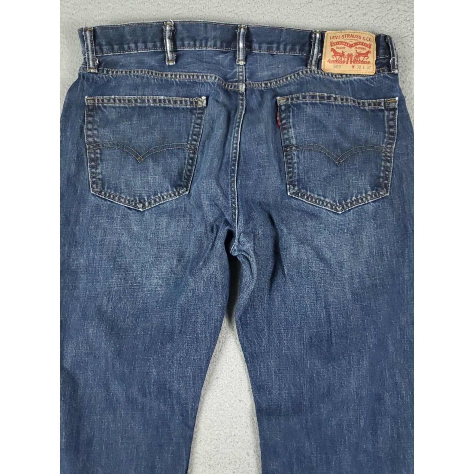Levi's Levis 505 Mens 38x32 Extra Large XL Blue Casual Straight Leg Denim Jeans Pants Size US 38 / EU 54 - 7 Thumbnail