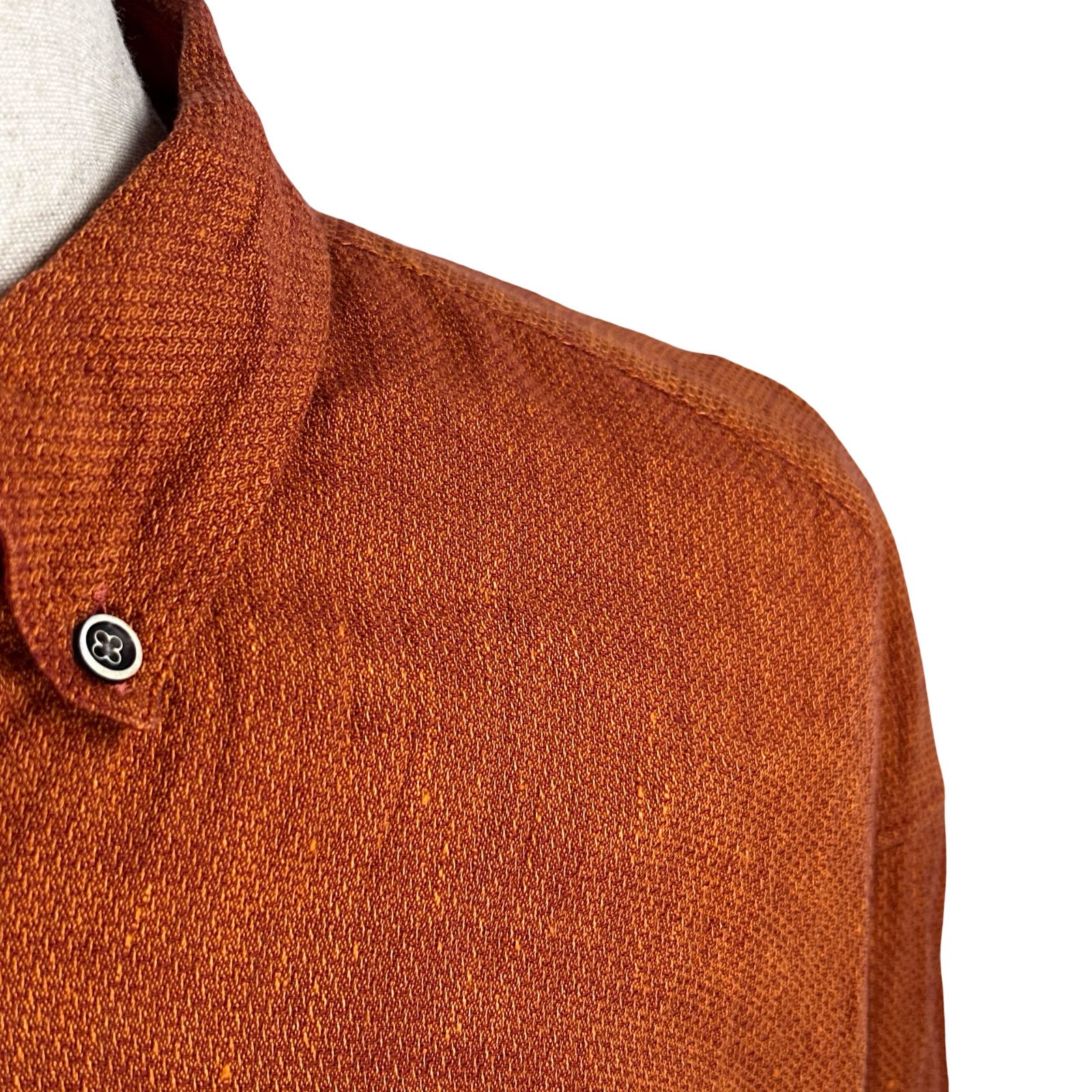 Other 32 Bar Blues Shirt Men’s 3XL Orange Linen Blend Long Sleeve Size US XXL / EU 58 / 5 - 3 Thumbnail