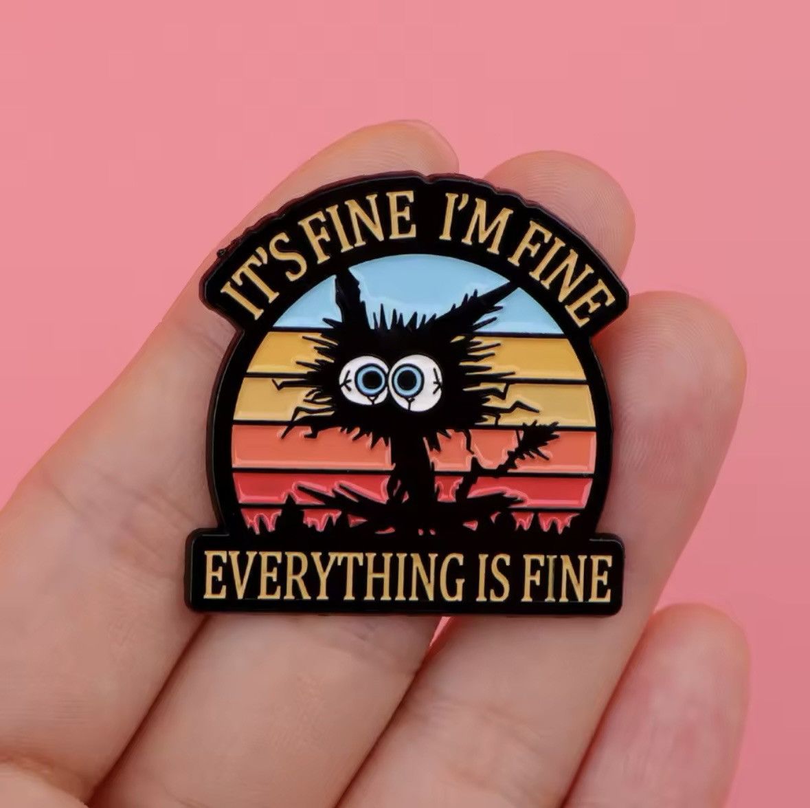 Designer Funny cat enamel pin cute animal brooch Size ONE SIZE - 4 Thumbnail