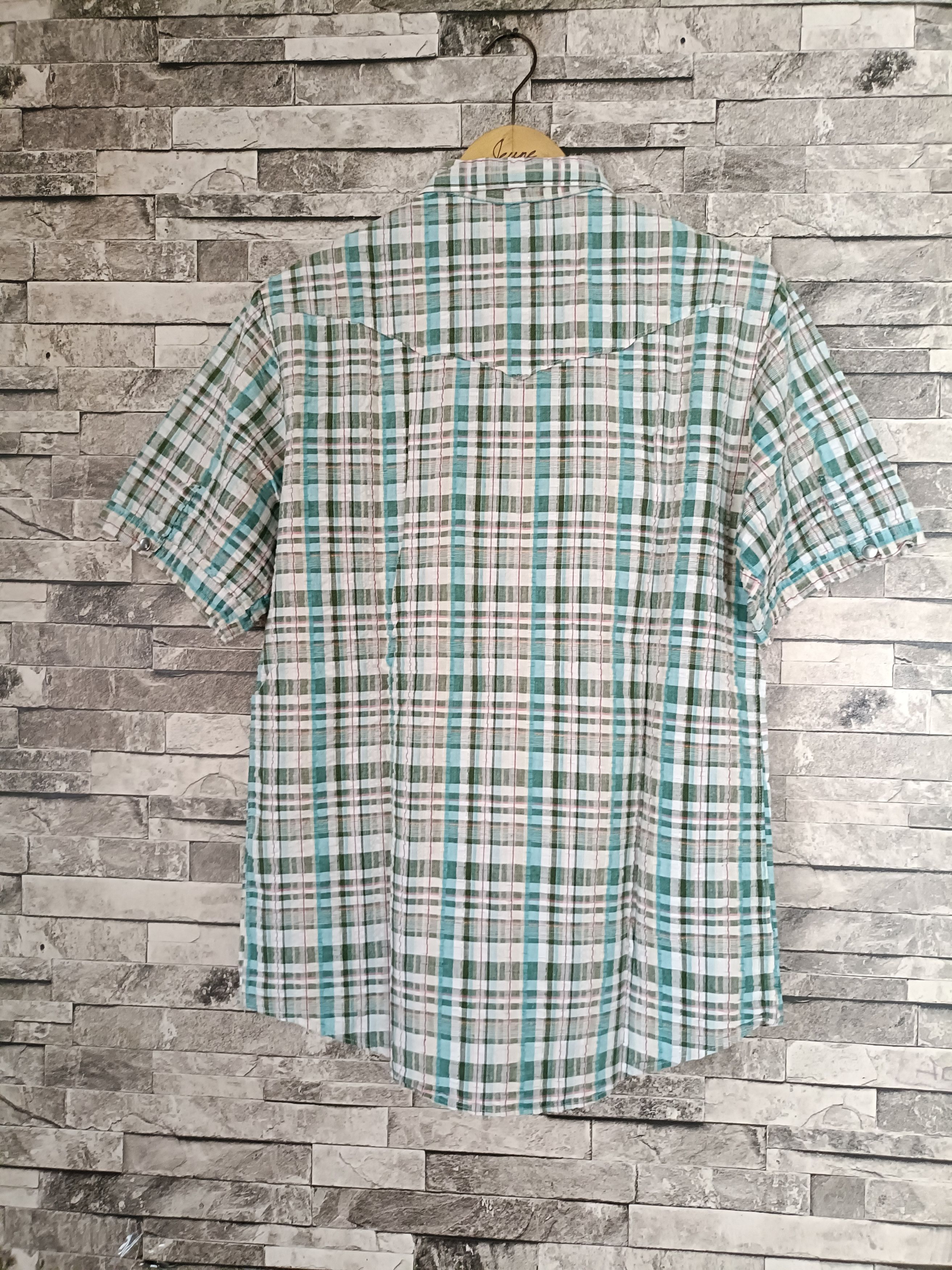 SHIPS Ships jet blue crinkle gem buttons shirt Size US L / EU 52-54 / 3 - 5 Thumbnail