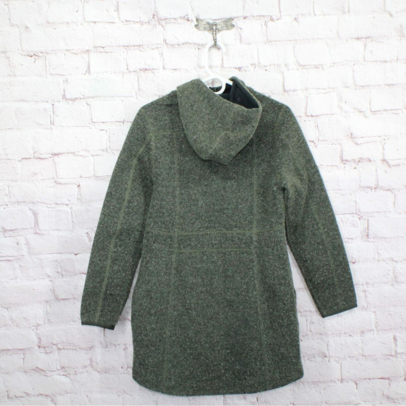 L.L. Bean LL Bean WoolTek Coat Hooded Deep Forest Heather Size S / US 4 / IT 40 - 6 Thumbnail