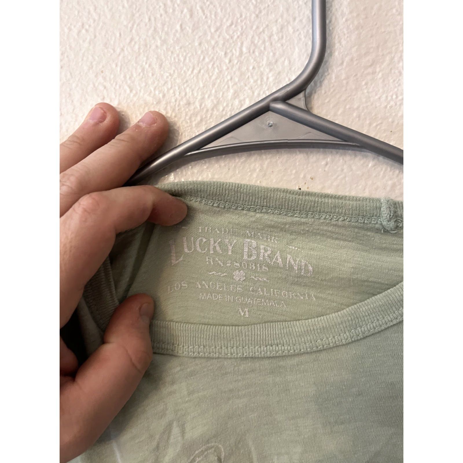 Lucky Brand Lucky Brand Shirt Men M Mint Green Crew Neck Short Sleeve Graphic Stretch Size US M / EU 48-50 / 2 - 2 Thumbnail