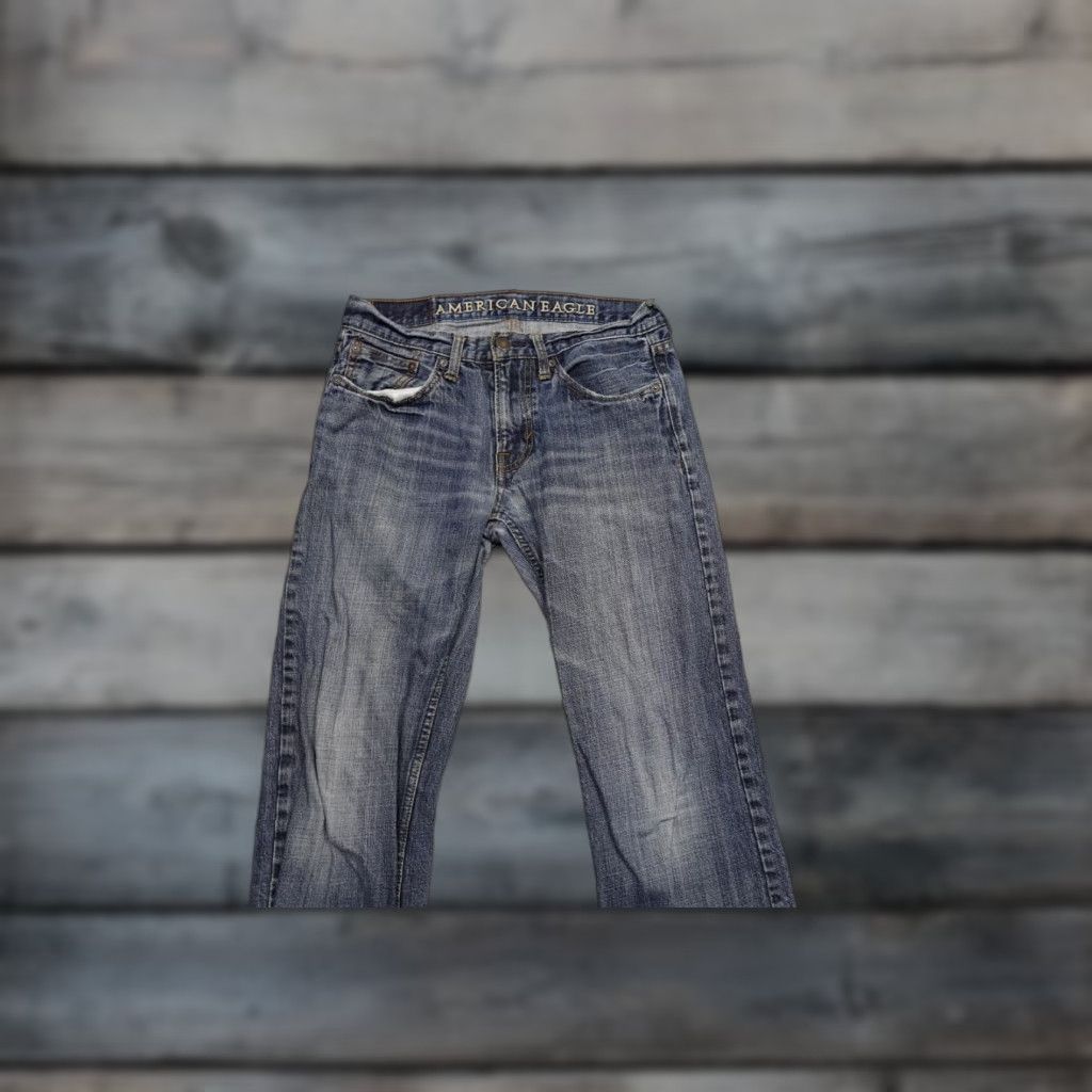 American Eagle Outfitters American Eagle Outfitters Jeans Mens 28x30 Blue Dark Wash Straight Stretch Denim 5-Pocket Slim Waist 28 Inseam 30 Vintage No Womens Mens Size US 28 / EU 44 - 1 Thumbnail