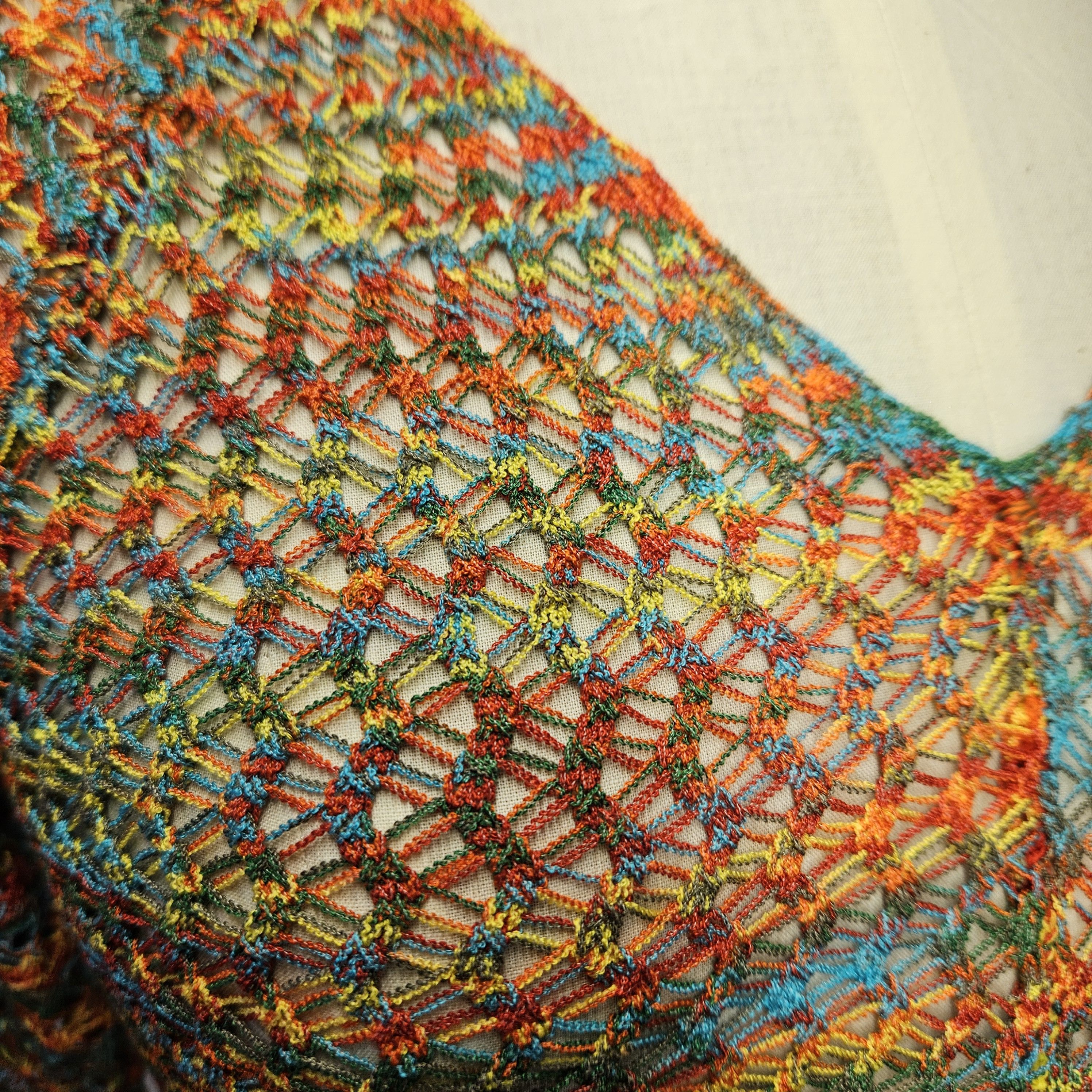 Other Dressbarn Sze M NEW Crochet Top Rainbow V Neck 1/2 Elbow Size M / US 6-8 / IT 42-44 - 6 Thumbnail