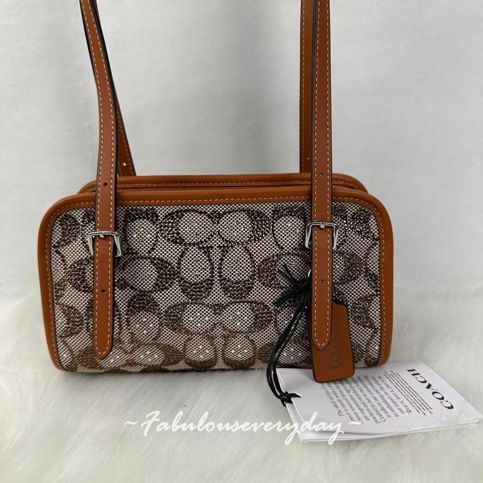 Coach Coach Swing 20 Crystal Sig Jacquard Silver/Burnished Amber Size ONE SIZE - 2 Thumbnail