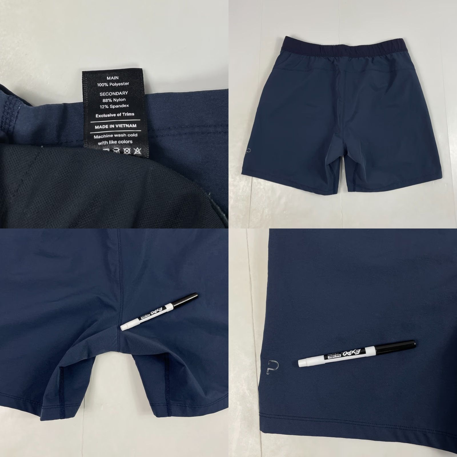 Vintage Public Rec Shorts Mens 36 x 7 Blue Flex Athletic Nylon Polyester Spandex Drawstring Pockets Lightweight Moisture Wicking 7 in Inseam Clothing Mens Size US 36 / EU 52 - 8 Thumbnail