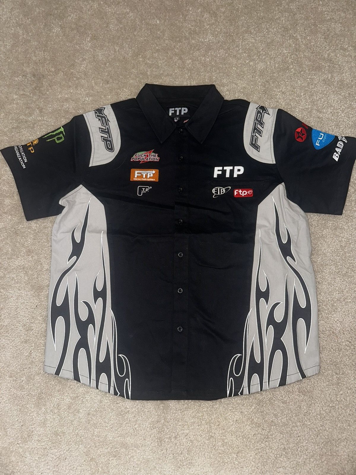 Fuck The Population Fuck The Population FTP Raceway Button Up Shirt Size US XL / EU 56 / 4 - 1 Thumbnail