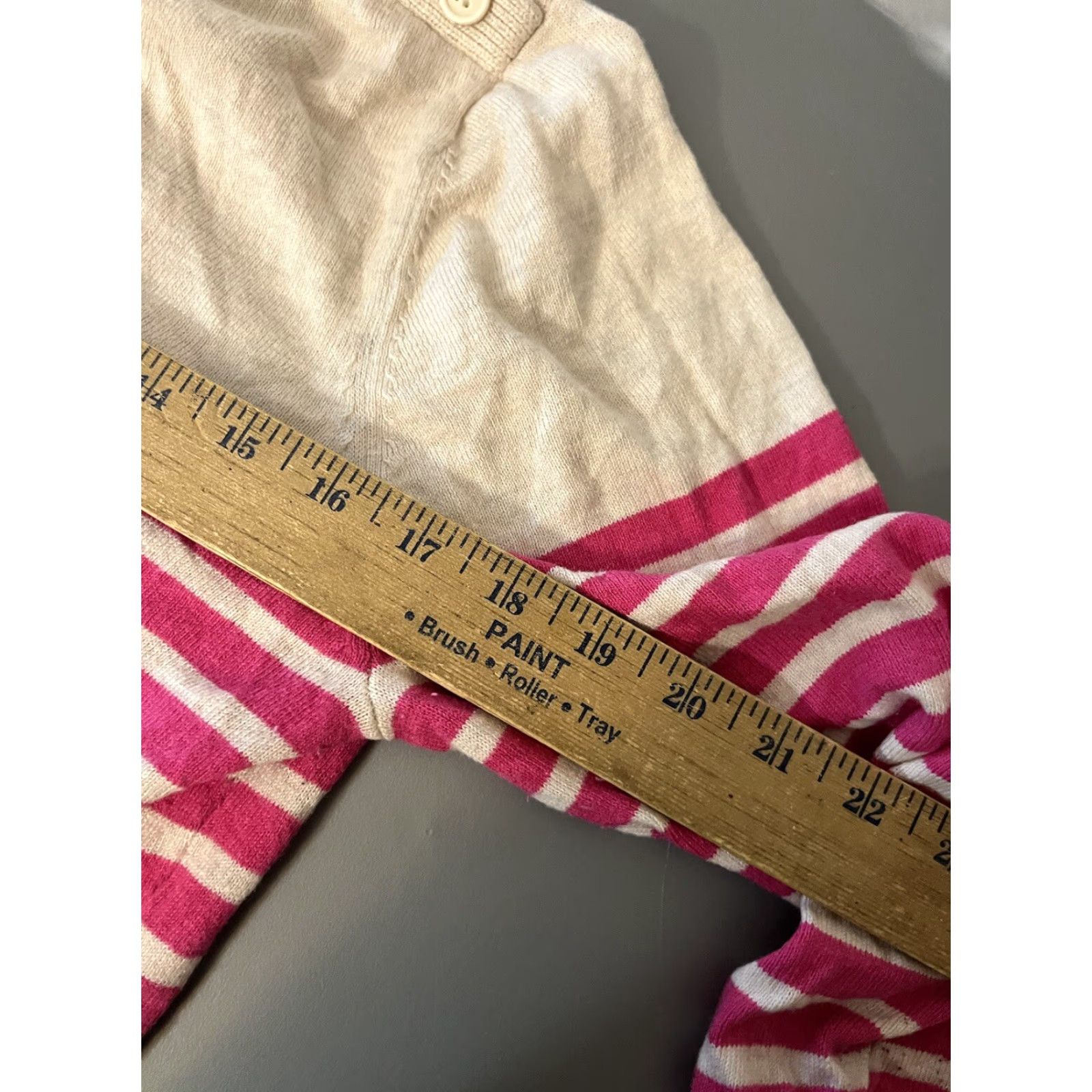 Gap Gap Sweater Woman’s 3/4 Sleeve Striped Pink Tan Large Pullover Size L / US 10 / IT 46 - 5 Thumbnail