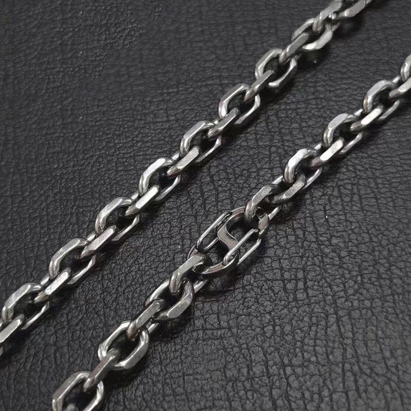 Jewelry Titanium 7mm 0 Shaped Chain Necklace Surface 8 Clasp (65mm) Size ONE SIZE - 3 Thumbnail