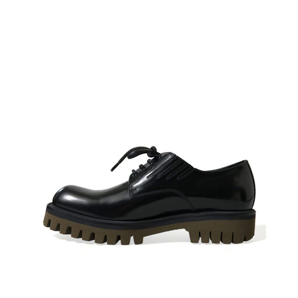 Dolce & Gabbana Dolce & Gabbana Elegant Black Leather Derby Dress Shoes Size US 6 / EU 39 - 5 Thumbnail
