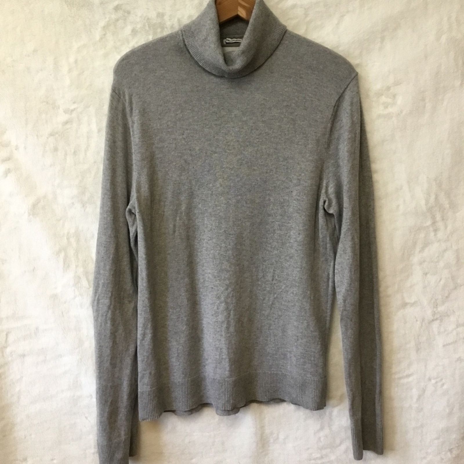 Abercrombie Fitch Gray Cotton/Cashmere Turtleneck Sweater