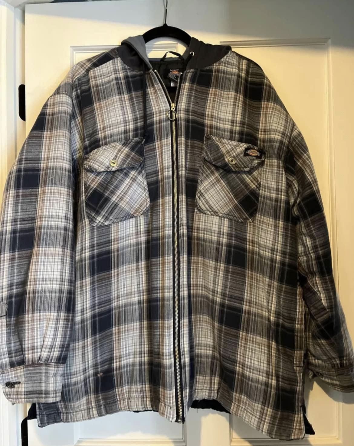 Dickies Vintage Dickies Quilted Flannel Zip Up Jacket with Hood XL Size US XL / EU 56 / 4 - 1 Thumbnail