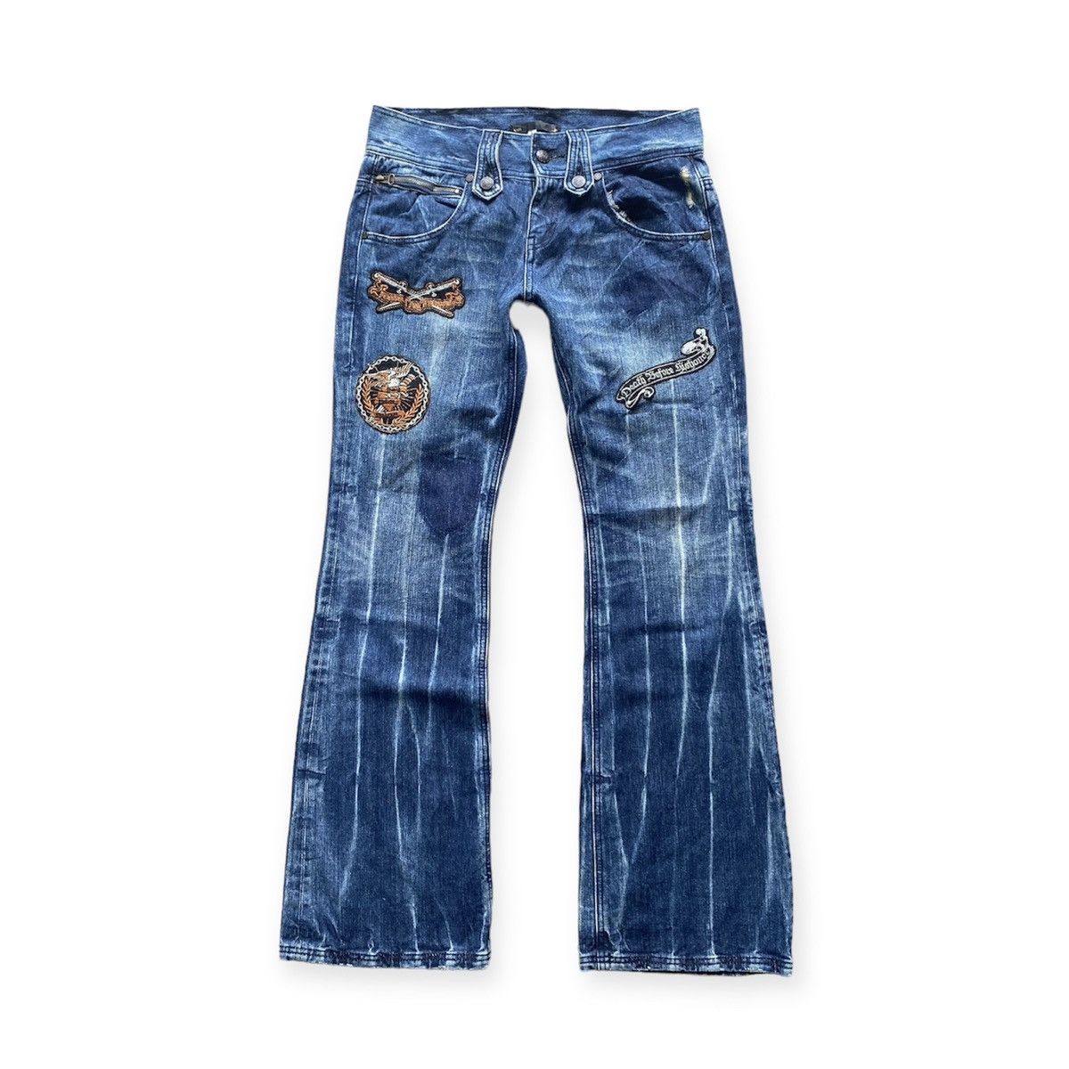 Japanese Brand Japanese flared denim with patches Size US 32 / EU 48 - 1 Thumbnail