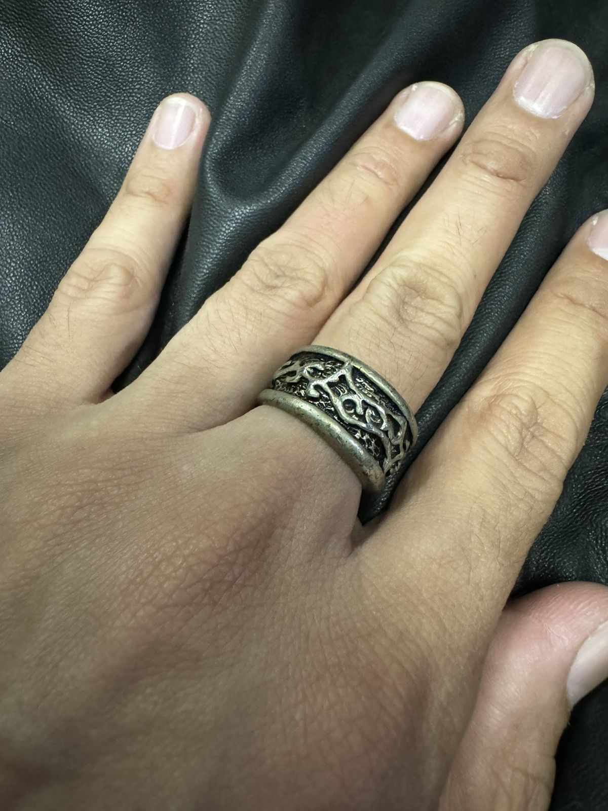 Sterling Silver VTG STERLING SILVER 925 ENGRAVED RING SIZE 7.5 Size ONE SIZE - 5 Thumbnail