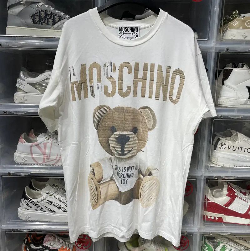 Moschino Moschino White Cotton T-Shirt with Teddy Bear 0089 Size S / US 4 / IT 40 - 1 Thumbnail